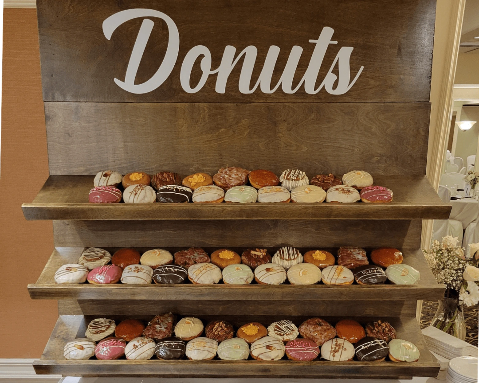 Fuzion Donuts donut wall display for events